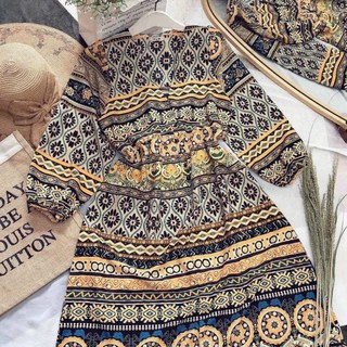 Đầm maxi thổ cẩm