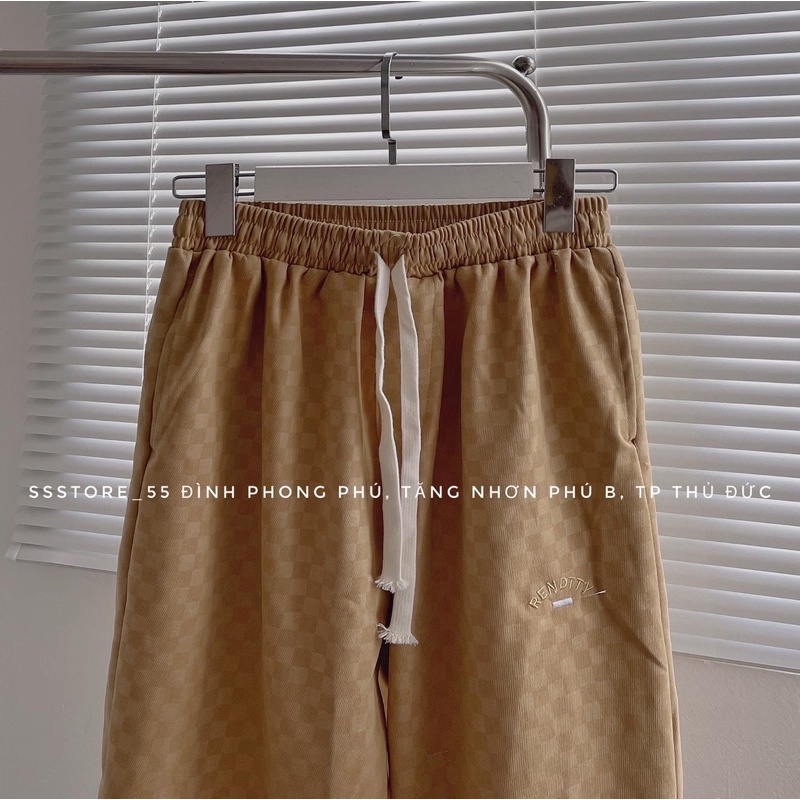 Quần jogger nỉ ô vuông chữ RENDTTY nhiều màu form rộng unisex_SSSTore