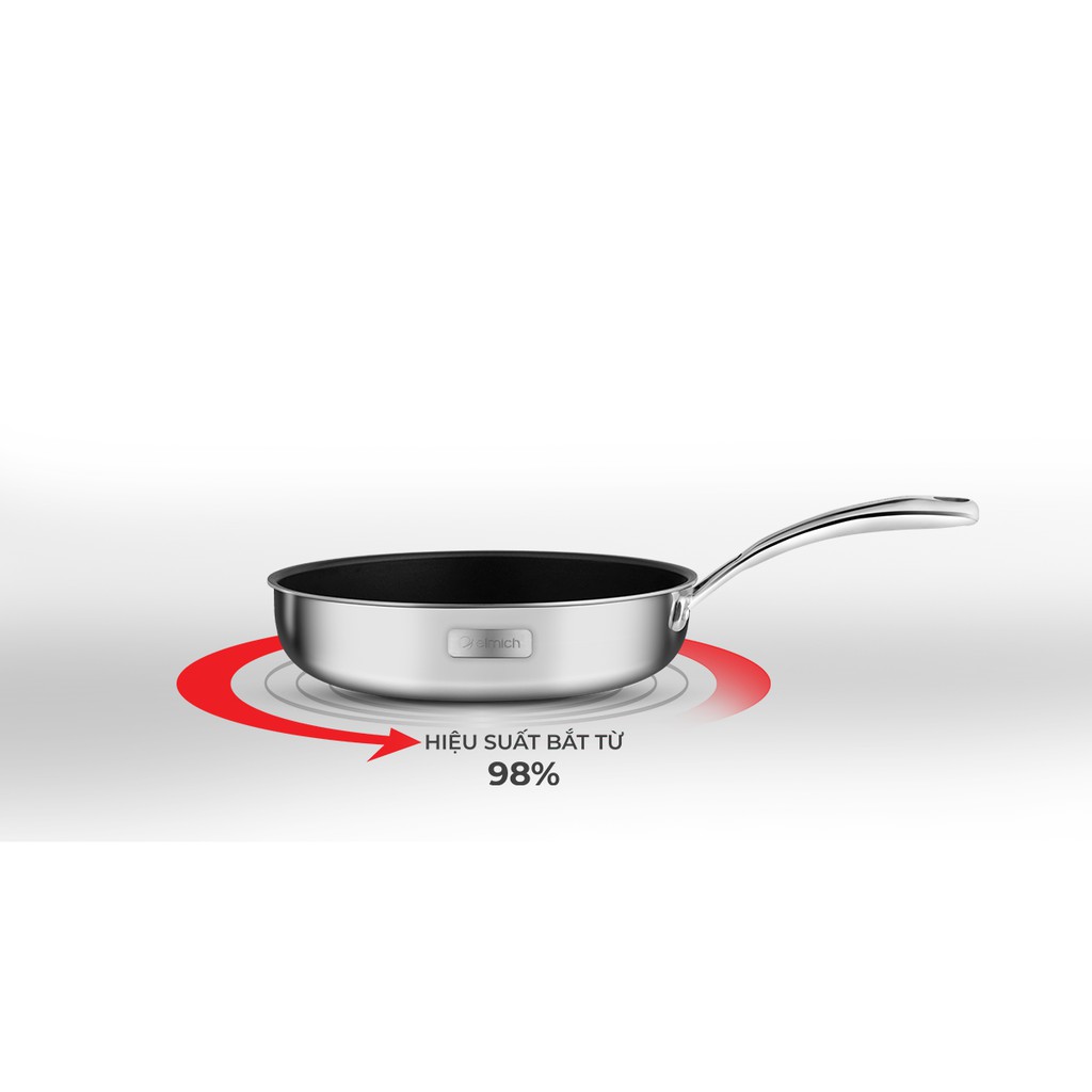 CHẢO INOX ELMICH TRIMAX 20cm 24cm 26cm 28M - ELMICH 3737 3738 3839 3740