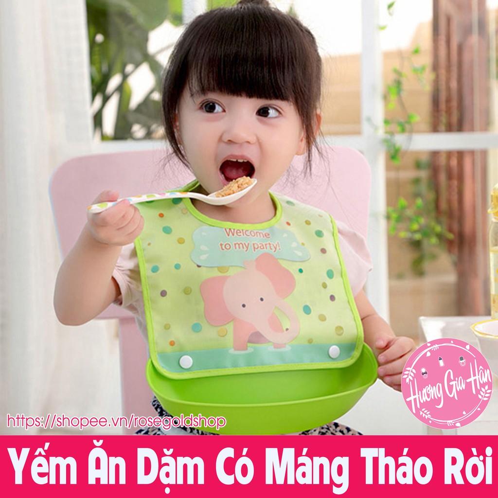 Yếm Ăn Dặm Có Máng Tháo Rời Cho Bé Cực Đáng Yêu Và Dễ Dàng Vệ Sinh