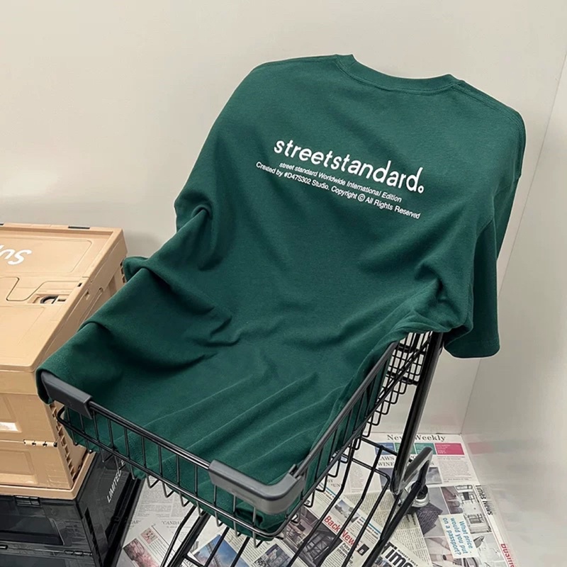 Áo phông 3158, áo thun tay lỡ form rộng chất cotton studio1996 in chữ street