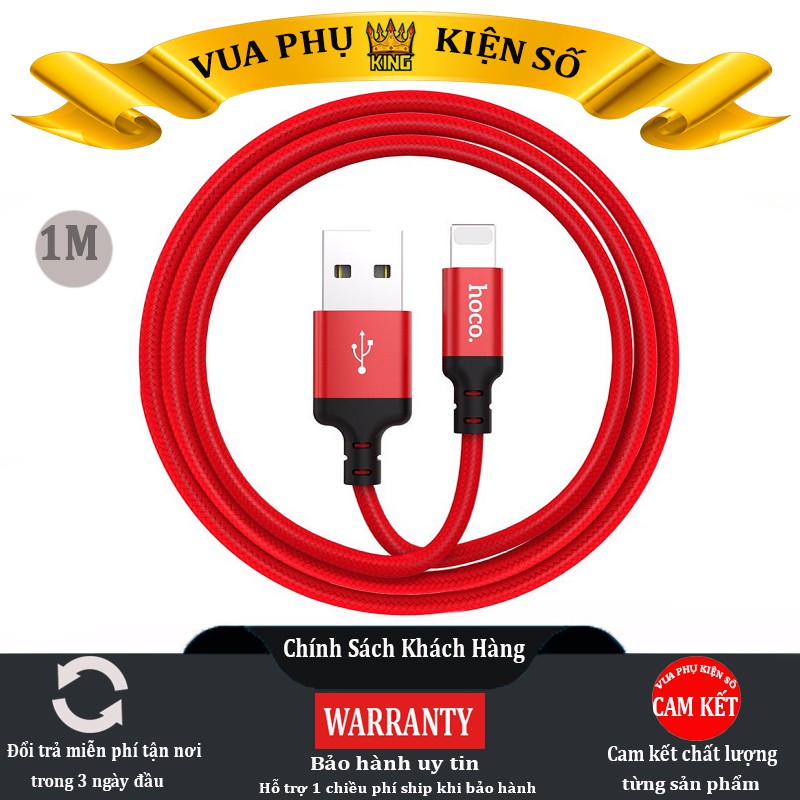 Cáp Hoco X14 dài 1m ✓Sạc iPhone iPad Chính Hãng ✓Chất Lượng Cao ✓Bảo Hành 3 Tháng