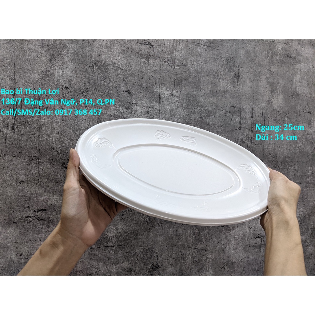 Dĩa Xoài nhựa đựng thực phẩm 25cm x 34cm {dùng 1 Lần} (Số lượng tùy chọn)