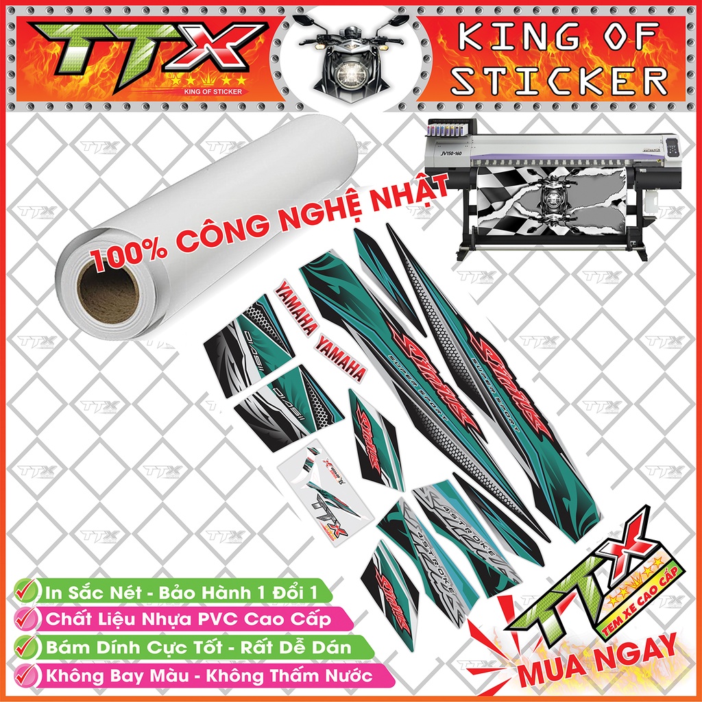 Tem sirius lốc xoáy cuộn , Tem xe phụ kiện sirius màu xanh nền đen siêu đẹp , Shop TTX Team chế sirius mã (S0026/00)