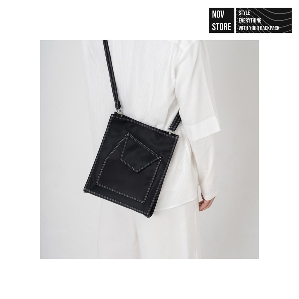 Túi Vải Đeo Chéo, Chất Vải Dày Chống Nhăn Và Chống Thấm Nước, Dây Đeo Tháo Rời Và Tuỳ Chỉnh Độ Dài, NOV - FLAT CROSSBAG | BigBuy360 - bigbuy360.vn