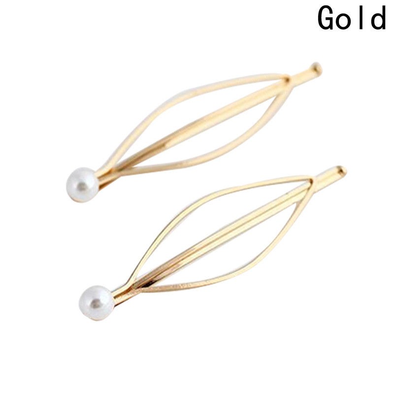 Kẹp Tóc Kim Loại Màu Vàng Đồng Đính Đá