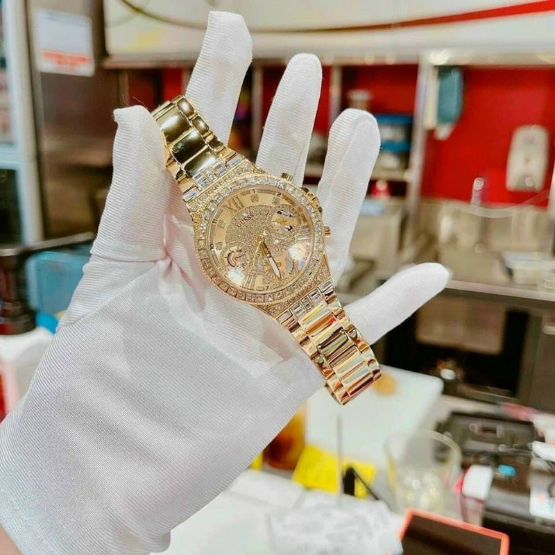 Đồng Hồ Nữ GUESS viền đá 4 máy 5 kim