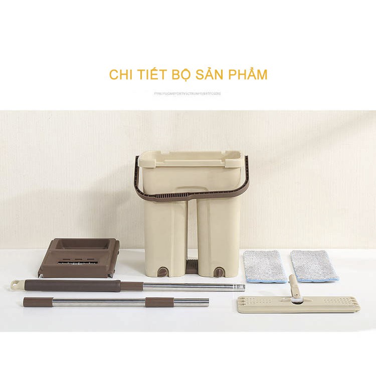 Cây Lau Nhà Thông Minh Xoay 360 Độ Chổi Lau Nhà Chính Hãng Pulito LS-CKT Cao Cấp Tặng Kèm 2 Bông Lau Thay Thế