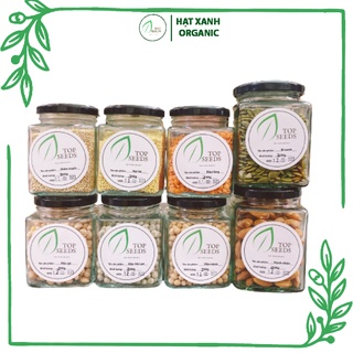 Combo loại hạt dinh dưỡng làm granola, ngũ cốc, bột cho bé ăn dặm lọ thủy tinh cao cấp 200g
