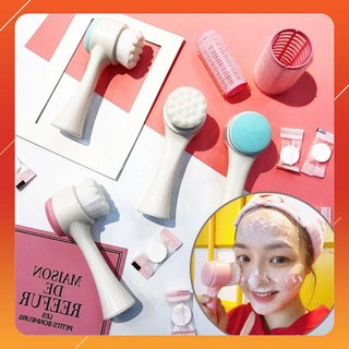 [TRỢ GIÁ] Cây Cọ Rửa Mặt Silicon 2 Đầu Massage Chuyên Dụng Rửa Sạch Sâu Xuất Nhật ! ( Gia dụng tiện ích 1102 )