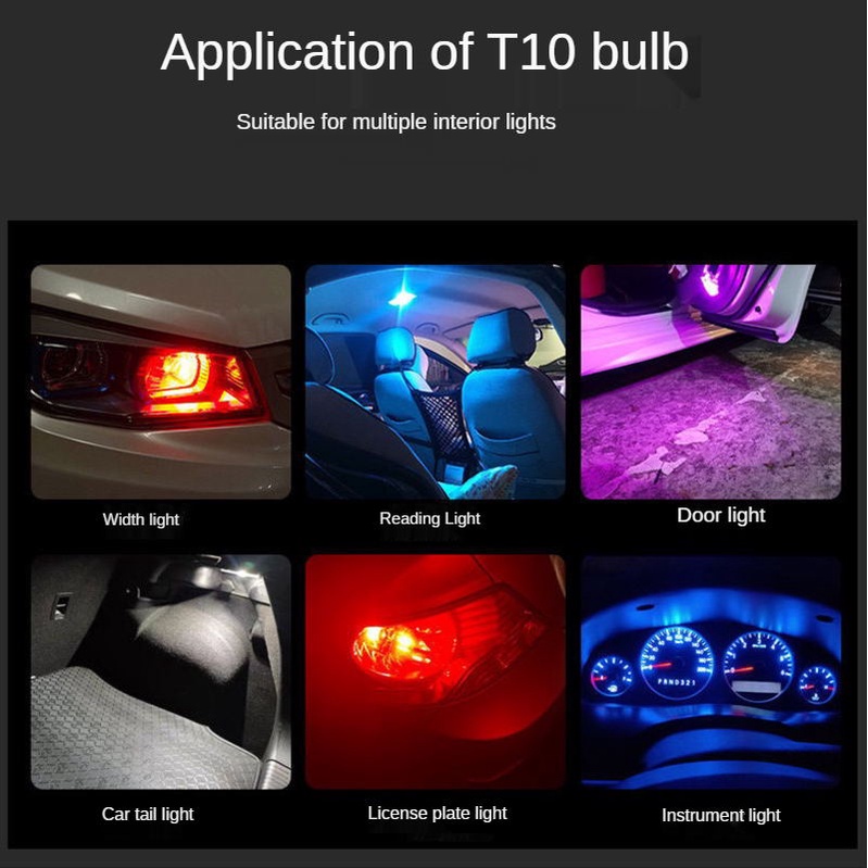 Bóng Đèn Led T10 Siêu Sáng Gắn Biển Số Xe Hơi Chuyên Dụng