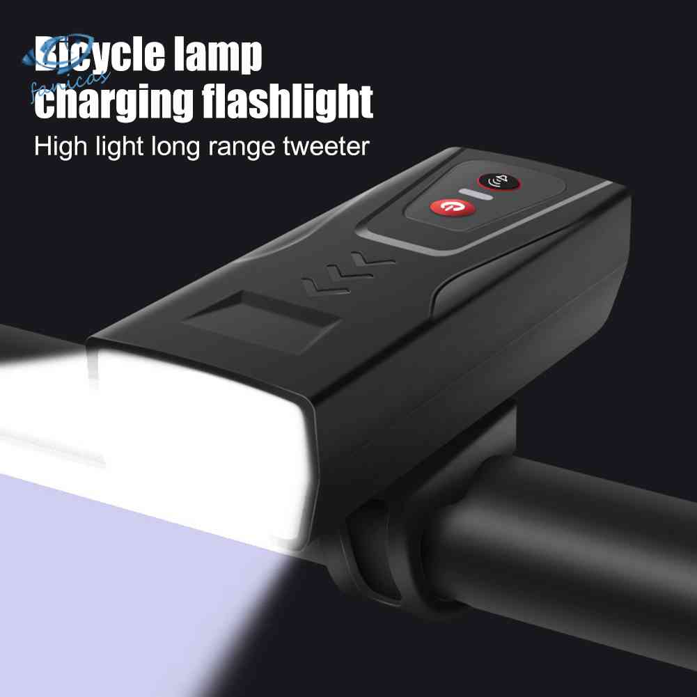 Bộ Đèn Pha LED XPE Sạc USB Kèm Còi + Đèn Đuôi Xe Cho Xe Đạp