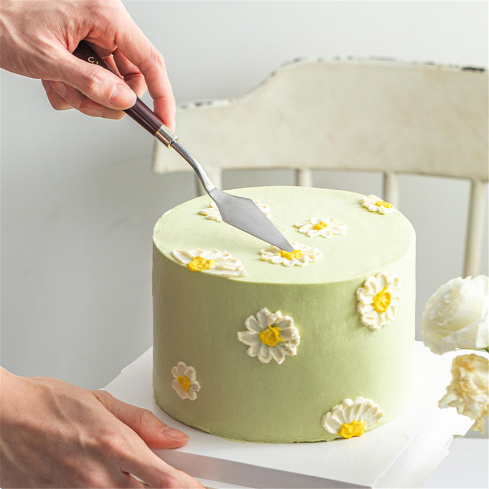 Bộ 5 Dao Chà Láng Bánh Kem Bằng Thép Không Gỉ Với Cán Gỗ