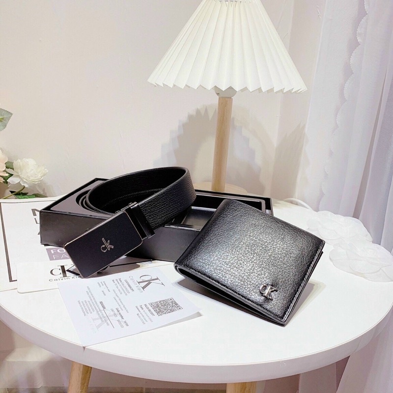 Set ví nịt nam thương hiệu full hộp và túi giấy hàng xuất chuẩn, làm quà tặng sinh nhật siêu sang