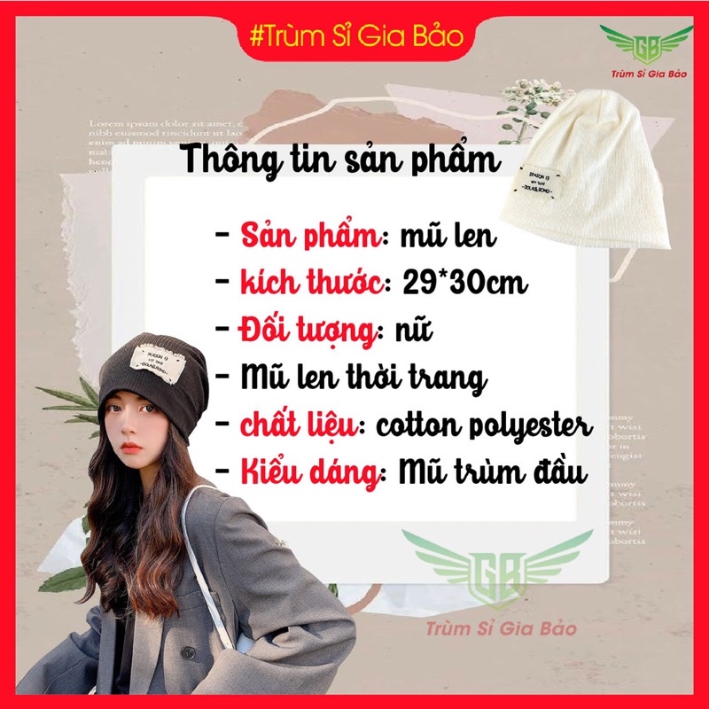 Mũ len trùm đầu nữ mùa đông thời trang Hàn Quốc cá tính, nón beanie unisex đẹp nhiều màu sắc