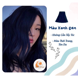 thuốc nhuộm tóc đen ánh xanh + tặng oxy trợ dưỡng, bao tay