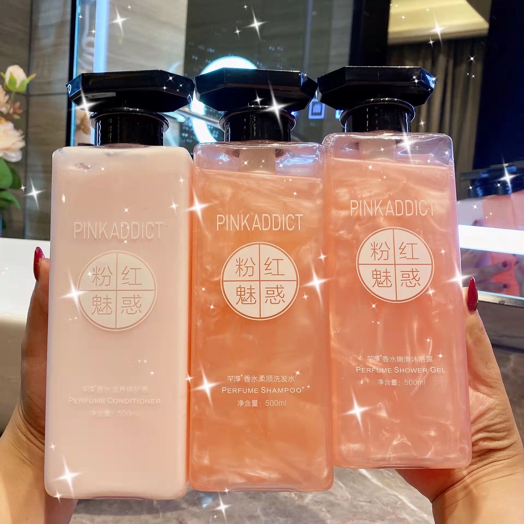 Dầu Gội Đầu Dưỡng Ẩm Nuôi Dưỡng Da Đầu Mềm Mại Kiềm Dầu Màu Hồng Quyến Rũ 500ml