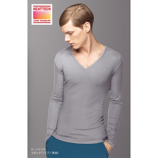 Áo giữ nhiệt heattech nam cổ tim UNIQLO - Nhật