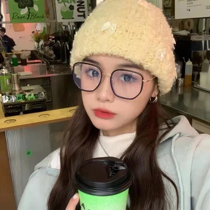 Mắt Kính Gọng Kim Loại Chống Bức Xạ Phong Cách Retro Hàn Quốc Cho Nam Nữ