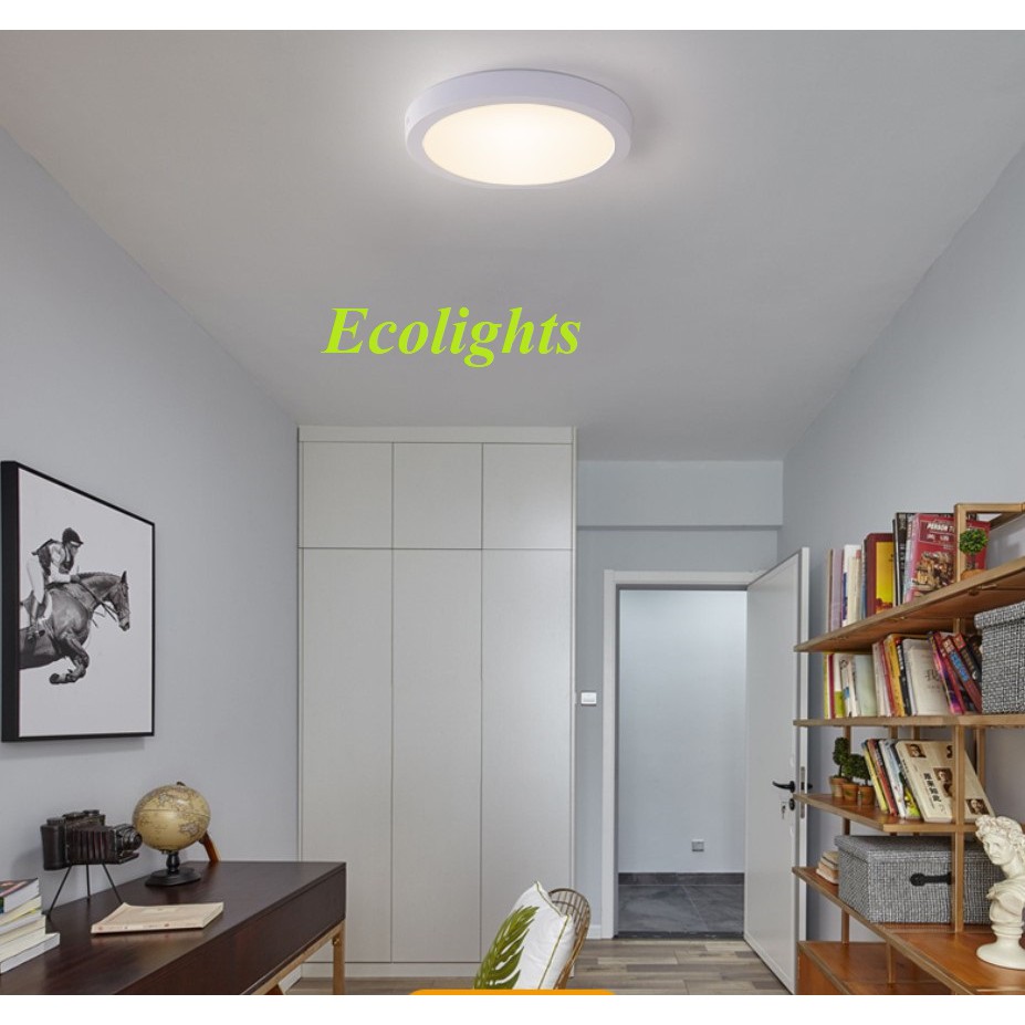 Đèn LED downlight ốp trần nổi tròn công suất 12W - 18W - 24W ánh sáng trắng bóng tròn, bóng vuông (cho ban công...)