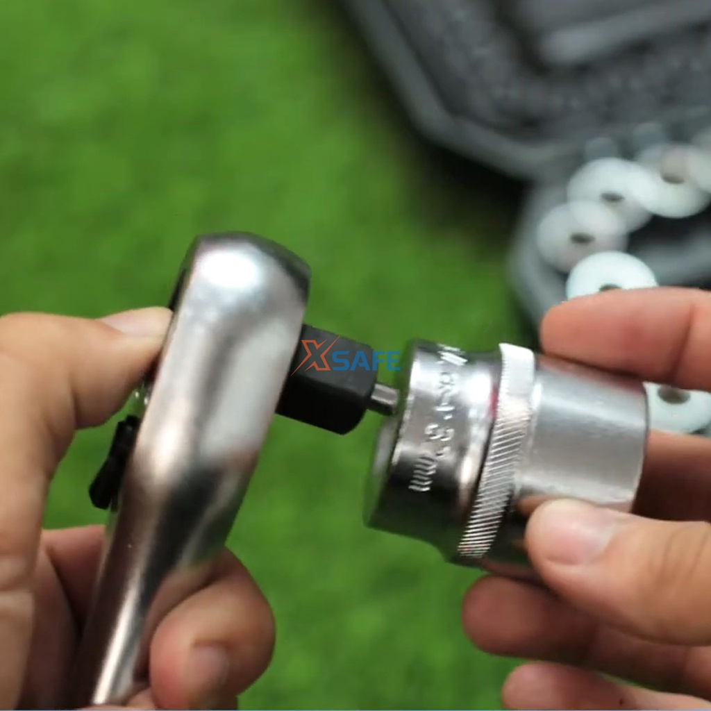 Bộ đồ nghề 27 chi tiết TOTAL THT121251 1/2&quot;, bộ dụng cụ cần siết 2 chiều kèm Socket chất liệu CV (50BV30) - Chính hãng