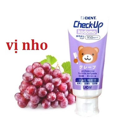 Kem đánh răng trẻ em Nhật Bản Checkup Lion