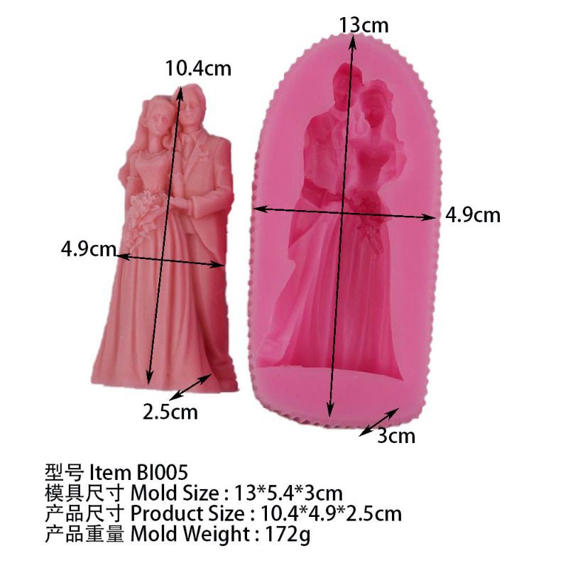 Khuôn silicon 4D Cô dâu chú rể