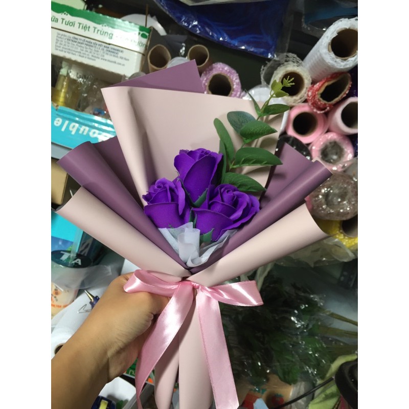 BÓ HOA SÁP 1-3 BÔNG TẶNG TÚI VÀ THIỆP