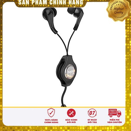 Tai nghe nhét tai dây rút tiện lợi, siêu bass cực mạnh, chuyên nghe nhạc, chơi game Hoco M68  - HÀNG chính Hãng BH6T