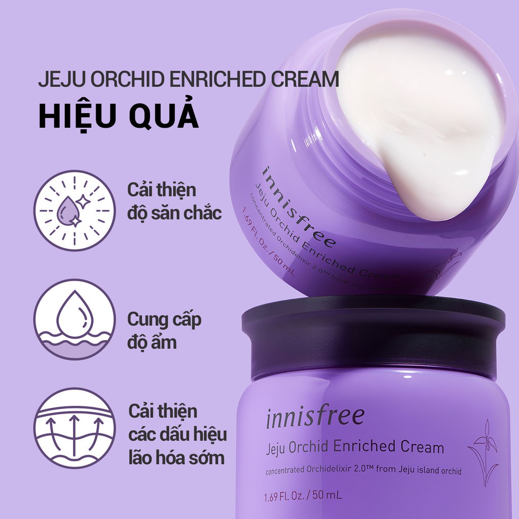 Kem dưỡng ẩm chống lão hóa hoa lan tím Innisfree Jeju Orchid Enriched Cream 50ml