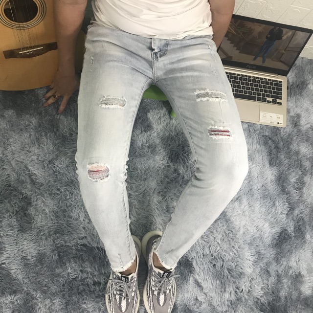 Quần jean nam cào rách Sup 2000 có kèm ảnh thật lun ạ