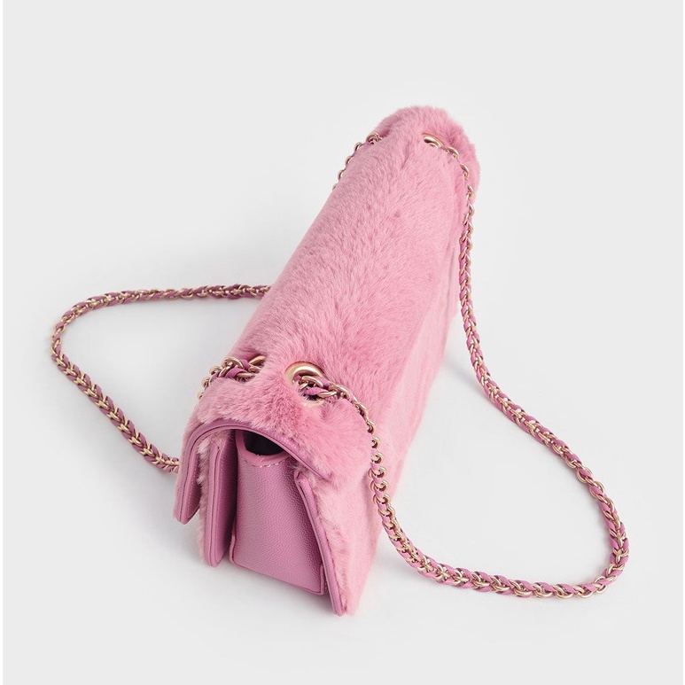 Túi ví CNK giả lông thỏ màu hồng nữ tính siêu dễ thương mấu hot của nhà CNK