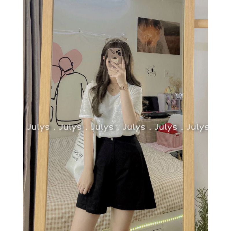 Áo Thun Trơn Cộc Tay Basic Hàng Quảng Châu ( chất xước cực đẹp không lộ áo lót)