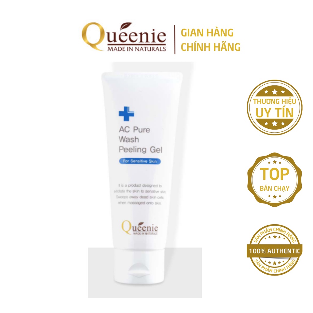 Gel Tẩy Tế Bào Chết trắng da Queenie AC Pure làm sạch sâu ngừa mụn phù hợp với mọi loại da Hàn Quốc chính hãng 100ml