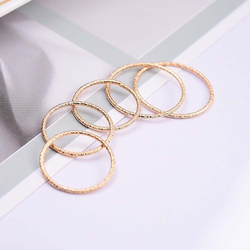 Set 10 Nhẫn Đốt Ngón Tay Bằng Kim Loại Đơn Giản Thời Trang Cho Nữ