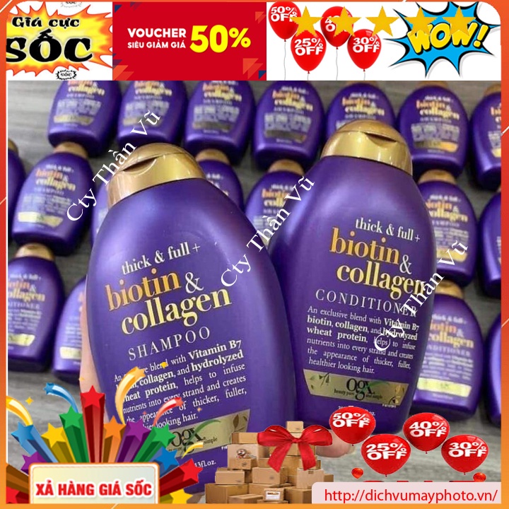 Dầu Gội và Xả giảm rụng tóc Biotin Collagen 385ml Phục Hồi Tóc Hư Tổn Ngăn Ngừa Rụng Tóc Hiệu Quả