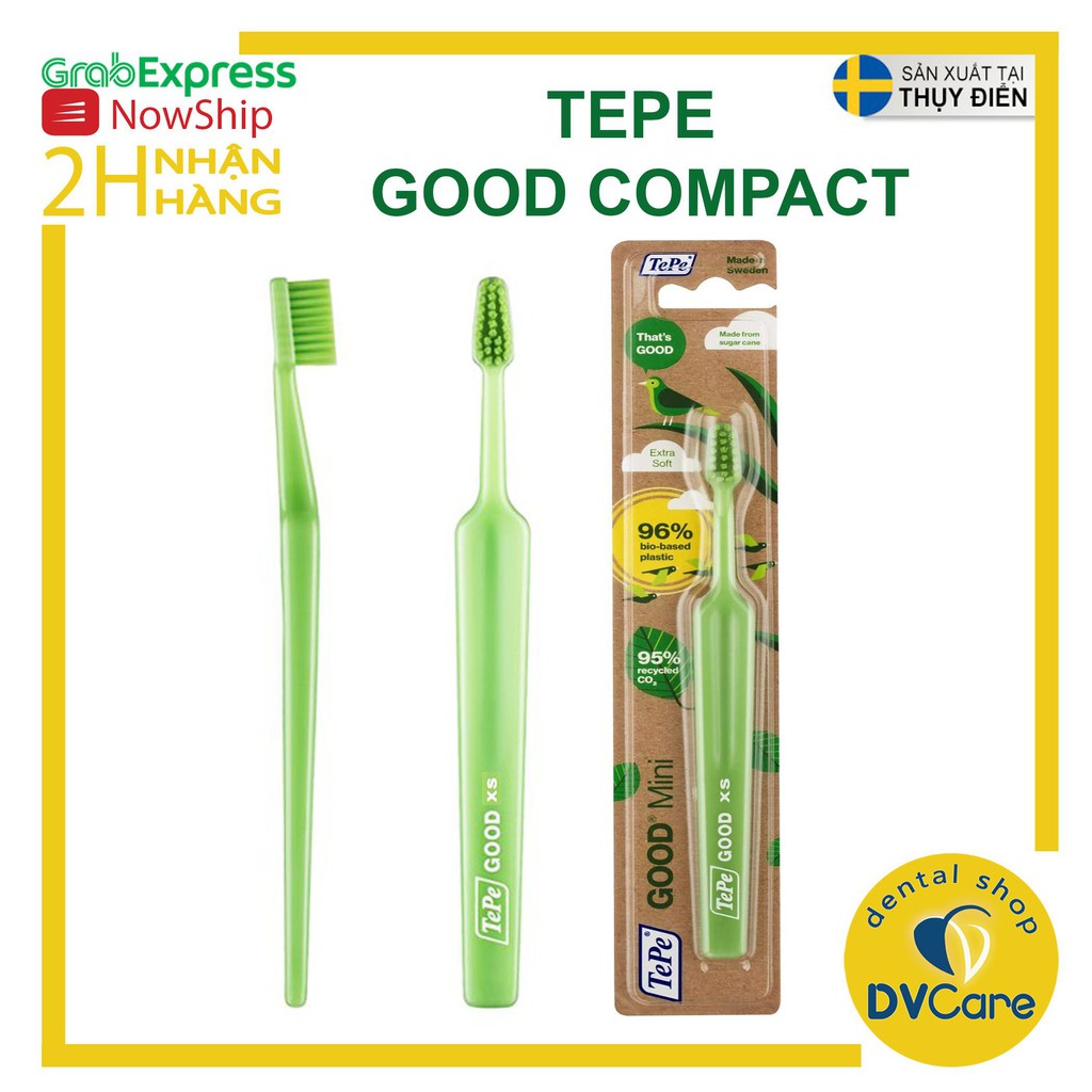 Bàn chải đánh răng dành cho bé từ 0-3 tuổi thân thiện môi trường TePe GOOD Mini Extra Soft [dvcareshop]