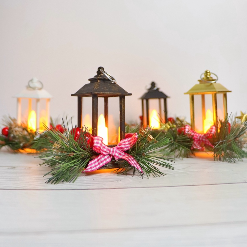 Nến Điện Tử Hình Ngôi Nhà Cổ Nến Trang Trí Giáng Sinh Noel