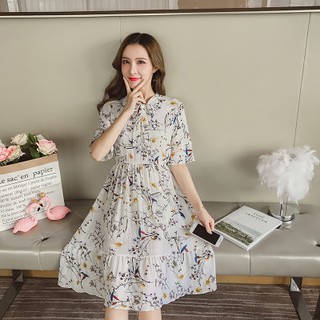 Váy voan hoa ngắn tay M080-1b