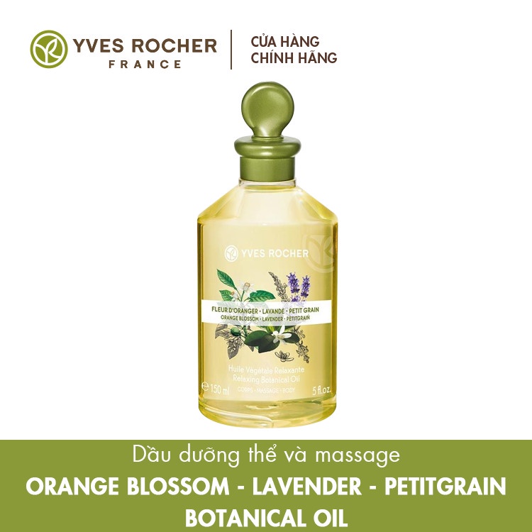 Dầu Dưỡng Thể Và Massage Yves Rocher Orange Blossom - Lavender/coconuit - Petitgrain Botanical Oil 150ml