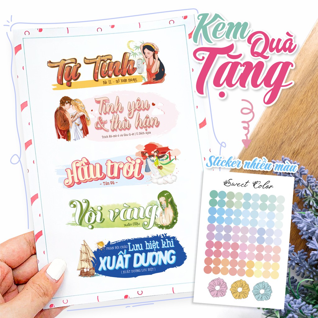 Set 81 sticker Ngữ Văn 11 - Có Tiếng Việt + Đọc thêm - Tem dán tựa bài văn học lớp 11 cả 2 học kì - Sticker văn 11