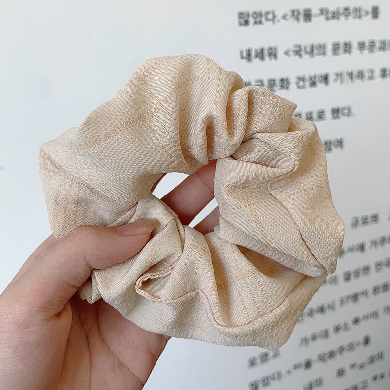 Dây Buộc Tóc Cao Su Co Giãn Màu Trơn Phong Cách Retro Pháp Thời Trang Thanh Lịch Đơn Giản Cho Nữ