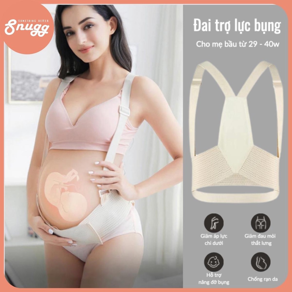 Đai trợ lực bụng bầu, giảm đau mỏi thắt lưng - hỗ trợ nâng đỡ bụng - dùng cho mẹ 29-40w
