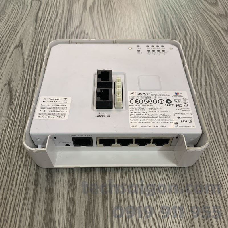 Bộ phát wifi gắn tường Ruckus 7055, 4 cổng LAN, PoE