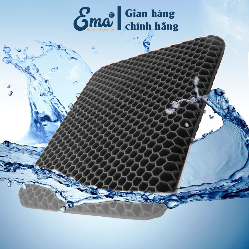 Đệm ngồi 3D Silicon cao cấp thoáng khí chống đau mỏi tặng kèm vỏ - Cấu trúc tổ ong 3D