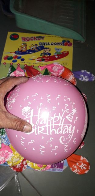 Sét 10 cái bong bóng loại tròn có in chữ Happy Birthday