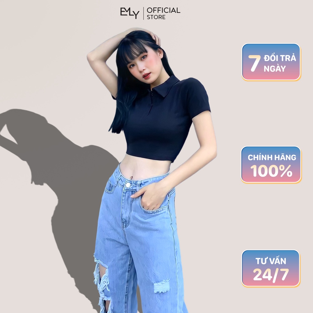 Áo thun nữ croptop Emilyshop ulzzang
