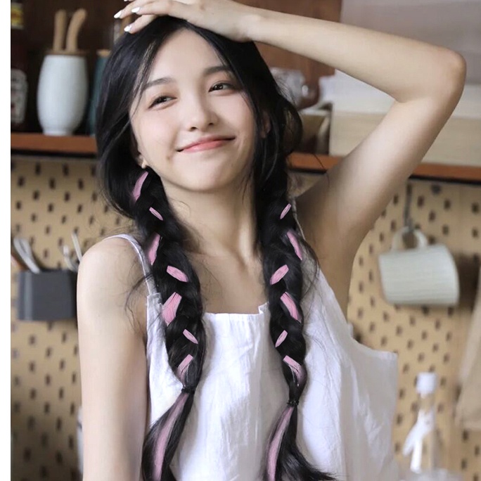 Bộ 2 Tóc Giả Thắt Bím Đuôi Ngựa Tự Nhiên