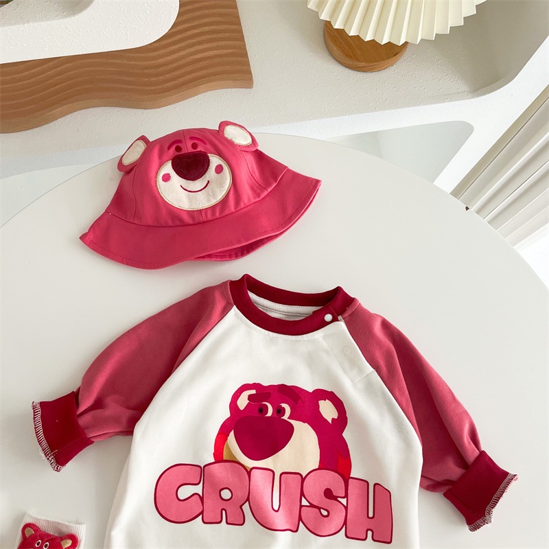 Bộ Áo Liền Quần Bằng Cotton Thoải Mái In Họa Tiết Gấu Raspberry 2023 Cho Nam Và Nữ