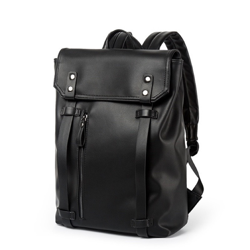 Balo Da Đen Trơn Nam Nữ Unisex Holmes Phong Cách Trẻ Trung Năng Động Size Lap 15,6 Inch